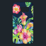 Colorful Tropical Exotic Flowers Bouquet Galaxy S5 Skal<br><div class="desc">Coola: färgstarka tropiska blommor bouquet över utbytbar mörk-blå bakgrund.</div>
