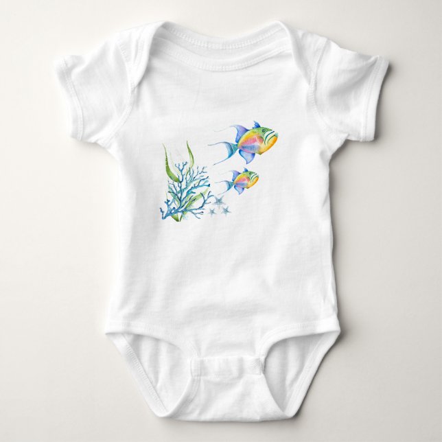 Colorful Tropical Fish Unique Art T Shirt (Framsida)