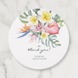 Colorful Tropical Floral Botanical Wedding  Gåvor Etiketter