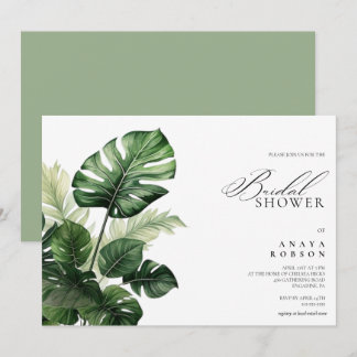 Colorful Tropical Floral | Greenery bridal shower Inbjudningar