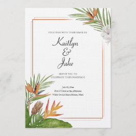 Colorful Tropical Floral Wedding Invitation Inbjudningar