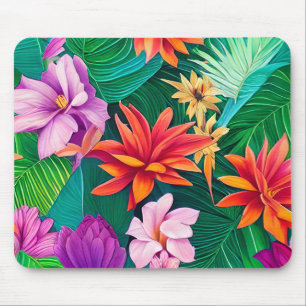 Colorful Tropical Flowers Mönster Musmatta
