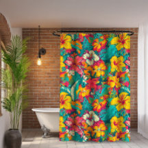 Colorful Tropical Flowers Pattern