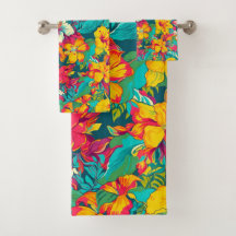 Colorful Tropical Flowers Pattern