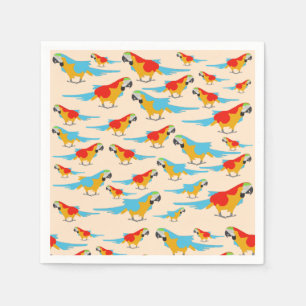 Colorful Tropical Macaw Mönster Pappersservett