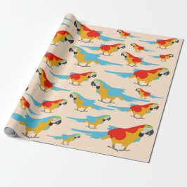 Colorful Tropical Macaw Mönster Presentpapper