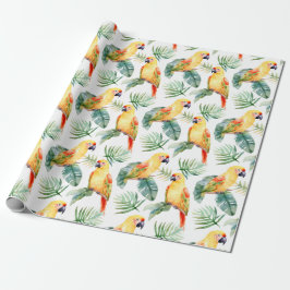 Colorful Tropical Parrot Mönster Presentpapper