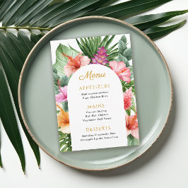 Colorful Tropical Party and Luau Menu Meny