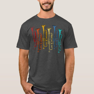 Colorful Trumpet Retro Jazz Musician Trumpeter T Shirt