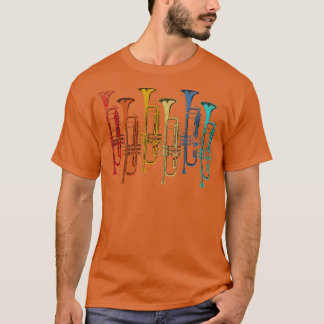 Colorful Trumpet Retro Jazz Musician Trumpeter T Shirt