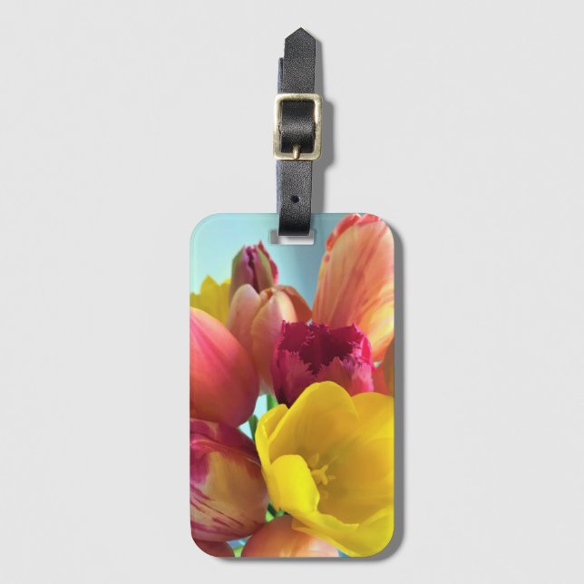 Colorful Tulip Bouquet Bagagebricka (Framsida vertikal)