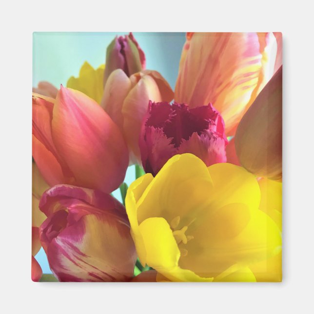 Colorful Tulip Bouquet Magnet (Framsidan)
