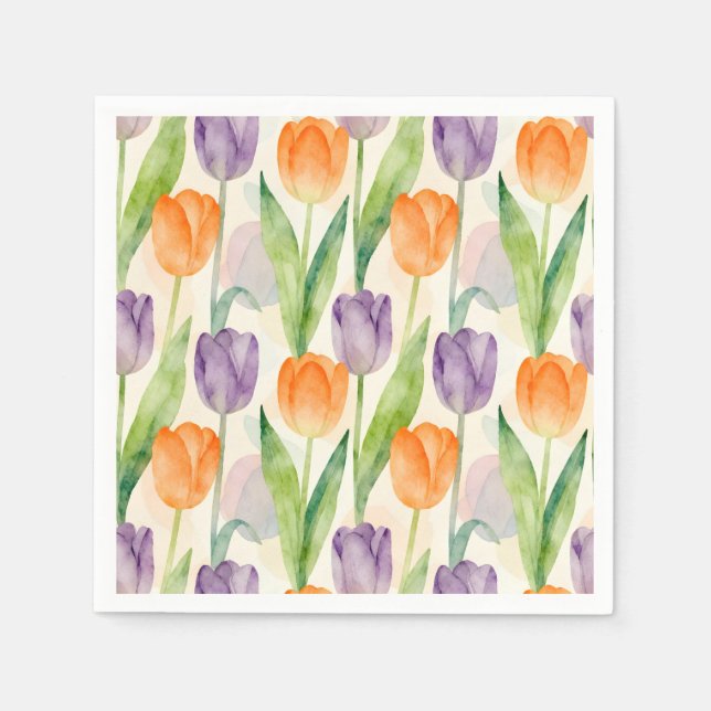 Colorful Tulip Pattern Pappersservett (Framsidan)