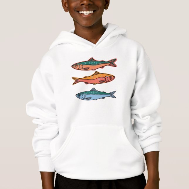 Colorful Tuna Kids T Shirt (Framsida)