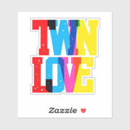 Colorful Twin Love Sticker Klistermärken