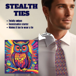 Colorful Uggla Älskare Stealth Neck Tie Slips