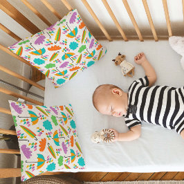 Colorful Umbrellas with Clouds and Raindrops Kudde