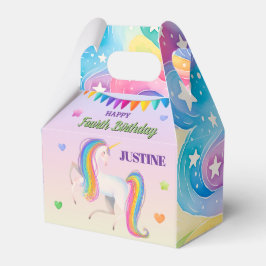 Colorful Unicorn Birthday 4"w x 2.5"l x 5"h Presentaskar