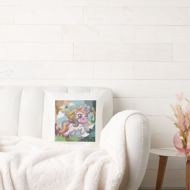 Colorful Unicorn Dekorativ kudde (Soffa)