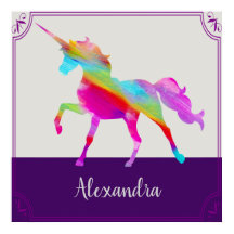 Colorful Unicorn Kid's Name Personalized