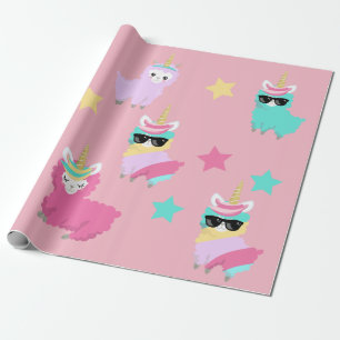 Colorful Unicorn Llama Llamacorn Cute Presentpapper