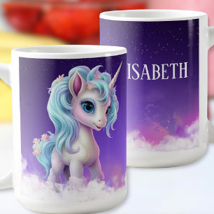 Colorful Unicorn Namn Mugg