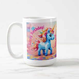 Colorful Unicorn Pinata Birthday Kaffemugg