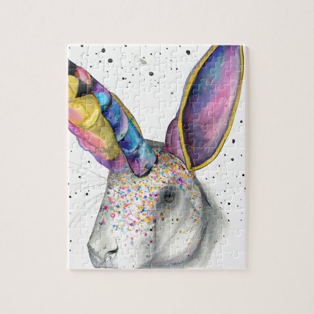 Colorful Unicorn Rabbit Pussel (Vertikal)