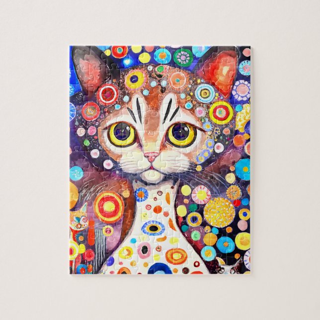 Colorful Unique Kitten Jigszle Puzzle Pussel (Vertikal)