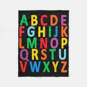 Colorful Uppercase Brev AlphabetLär Abc Boy Fleecefilt