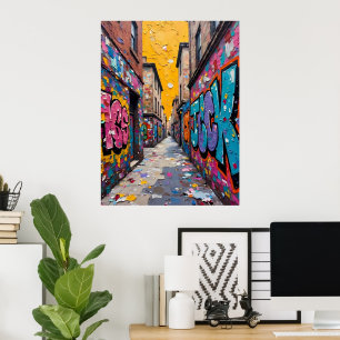 Colorful Urban Alley Poster