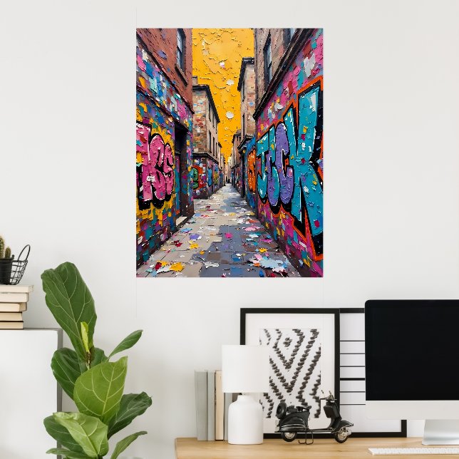 Colorful Urban Alley Poster (Hemmakontoret)
