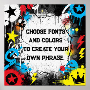 Colorful Urban Graffiti Anpassningsbar Quote Poster