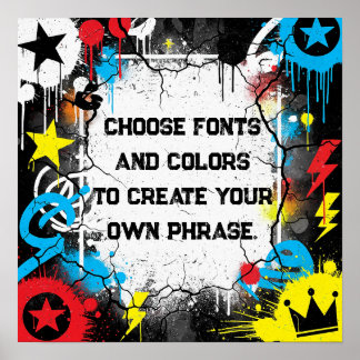 Colorful Urban Graffiti Anpassningsbar Quote Poster