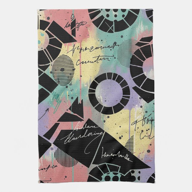 Colorful Urban Graffiti Pattern (10) Kökshandduk (Vertikal)