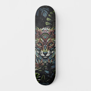 Colorful Urban Street Art Inspired Jungle Fox Mini Skateboard Bräda 18,5 Cm
