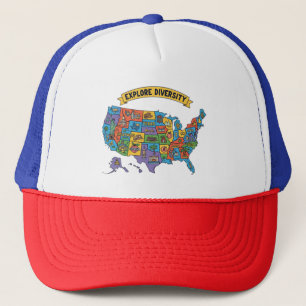 Colorful USA Karta for Travelers - Explore Diversi Keps