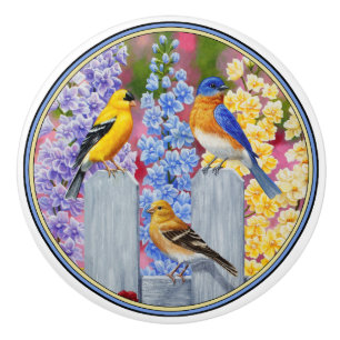 Colorful Vår Birds Garden Party Knopp