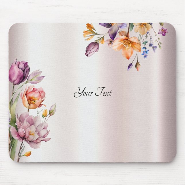 Colorful Vår blommor Mousepad Musmatta (Framsidan)