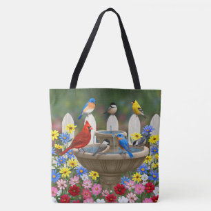 Colorful Vår Garden Bird Bath Tygkasse
