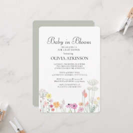 Colorful Vår WildblomBaby Shower Inbjudningar