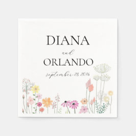 Colorful Vår Wildblomma Pappersservett