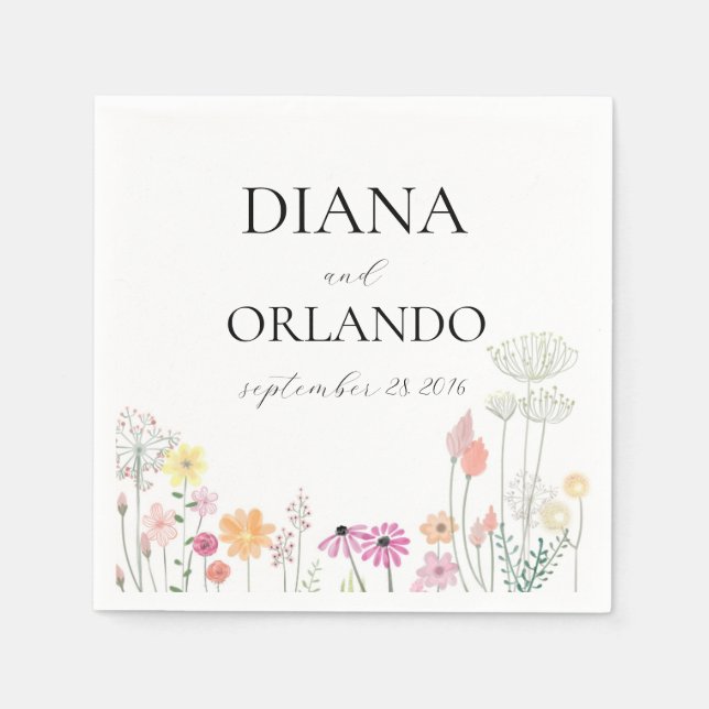 Colorful Vår Wildblomma Pappersservett (Framsidan)