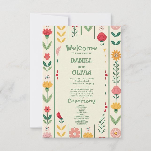 Colorful Vår Wildbloms Meadow Garden Programs (Framsida)