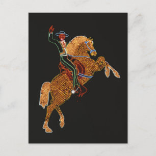 Colorful Vegas Horse and Cowboy Vykort