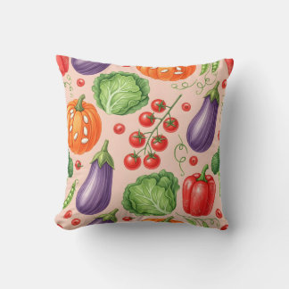 Colorful Vegetable Pattern Illustration Kudde