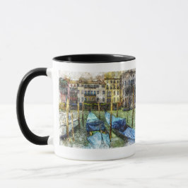 Colorful Venice Blue Gondolas Mugg