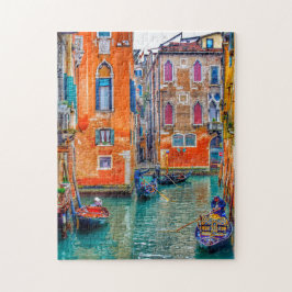 Colorful Venice Canals Gondola Pussel