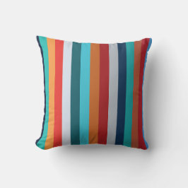Colorful Vertical Retro Stripes Kudde