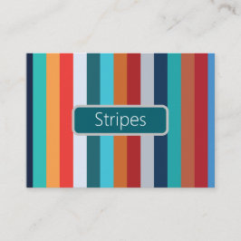 Colorful Vertical Retro Stripes Visitkort